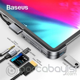 Resim BASEUS Bend Angle No.7 HDMİ USB 3.0 USB 6in1 USB TYPE C Adaptör 