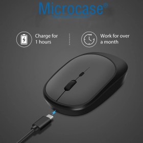 Resim Microcase 1600 Dpı Şarj Edilebilir 2.4 Ghz Bluetooth Kablosuz Mouse - Model AL2674 Siyah 