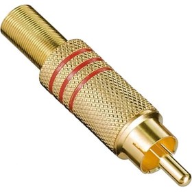 Resim Tos Rca Fiş Metal Gold Erkek Konnektör (Kırmızı Kodlu) (4767) - ARS2701-7764 