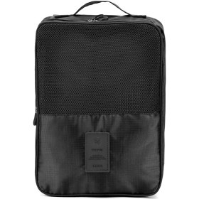 Resim Monyee Yolculuk Ayakkabı Çantası: İki Katlı, Su Geçirmez, Üçlü Bölmeli, Güncellenmiş Model Siyah - Fabrika Satışı Siyah 