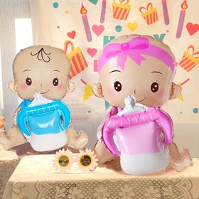 Resim 36 İnç Çocuklar İçin Şişe Bebek Balon - Sevimli Doğum Günü ve Yıldönümü Parti Süslemesi, Mavi & Pembe Rahatlatıcı Tasarım Ürünleri, Alüminyum Folyo Malzeme, Gençler Duşları & Kutlamalar için Mükemmel, Temalı Parti Öğeleri | Dayanıklı Balon 