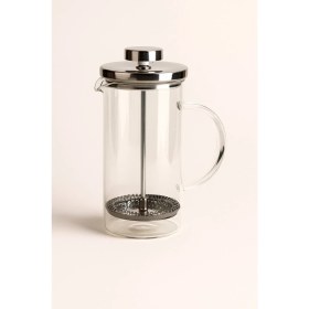 Resim PremiumPort Cam French Press 350 Ml, Paslanmaz Çelik Filtreli, Gümüş Renk 