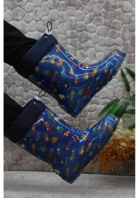 Resim Fort 7061 Lacivert Araba İçi Peluşlu Su Geçirmez Erkek Çocuk Kar Yağmur Çizmesi 001 