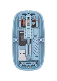 Resim Bluetooth 5.2 Destekli Mavi Pilli Kablosuz Mouse 