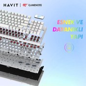 Resim Havit Gamenote KB885L RGB Backlit Gaming Mekanik Klavye Beyaz 