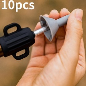 Resim Çadır Direkleri için 10 Adet Yıldırım Koruma Kapakları - Güvenli Uyumlu ve Kolay Tutuş Tasarımlı Dayanıklı Plastik Kamp Aksesuarları, Açık Hava Maceraları & Doğa Yürüyüşü Güvenliği İçin Direk Koruma | Pratik Tasarım | Standart Boy Kapak, Kamp Ekipmanı 
