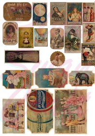 Resim Vintage Sabun Label Etiketleri Set 2, Bullet Journal, Scrapbook, Planlayıcı, Ajanda, Sticker Seti Diğer 