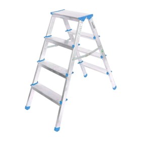 Resim MiraLive 4+4 Çift Basamaklı Alüminyum Metal Merdiven Yükseklik = 92CM Baş Genişlik = 8cm (4887) 