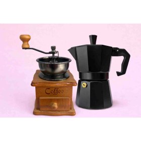 Resim Prolite Kahve Değirmeni ve Moka Pot Set 2 Li 