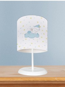 Resim Mekta Home Bebek Ve Çocuk Odası Bulut Üzerinde Uçan Fil Desenli Abajur 