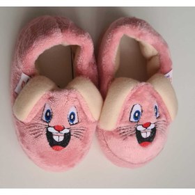 Resim ALKABUTİK Çocuk Kaydırmaz Taban Panduf Pamuk Astarlı, Tavşan Figürlü Çok Amaçlı Okul Kreş Patiği Ev Patiği 