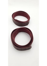 Resim Bordo renk ÇİFTLİ dikmeli 80 cm x 2 cm x 2 adet deri çanta sapı 