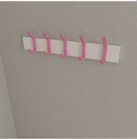 Resim Hepsi3boyutlu Modern Duvar Kapı Askılık - 5 Adet Pembe Askılık Pembe 