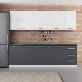 Resim Minar 255 cm Mutfak Dolabı Beyaz Antrasit 255-A2 