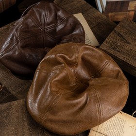 Resim Yapay Deri İngiliz Retro Progresif Şapka - Sonbahar/Kış için Uniseks Sanatçı Bere 