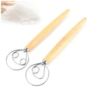 Resim 2'li Profesyonel Hamur Çırpıcı Paketi, Danimarka Çırpıcısı, Ekmek Hamuru Çırpıcısı, Yumurta Çırpıcısı, Ekmek, Hamur İşleri Ve Tatlı Pişirmek İçin 