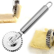 Resim Paslanmaz Çelik Hamur Açacağı ve Kesici Tekerlek - Pasta, Empanada, Kurabiye Hamuru için Çok Amaçlı Merdane - Ergonomik Saplı 430 Paslanmaz Çelik - Cadılar Bayramı, Noel, Şükran Günü, Paskalya, Hanuka için Tatil Pişirme Aracı 