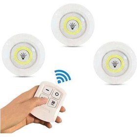 Resim Kablosuz Uzaktan Kumandalı 3lü Led Lamba Seti Çok Renkli 