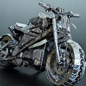 Resim Davidson Canlı Tel Elektrikli Motosiklet Tüm Metal Paslanmaz Çelik Montaj Modeli Stereo Bulmaca 