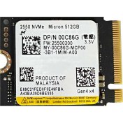 Resim Micron 2550 512GB 22X30 M.2 Nvme SSD 