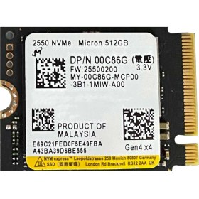 Resim Micron 2550 512GB 22X30 M.2 Nvme SSD 