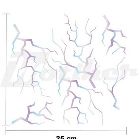 Resim Şimşek Sticker 25x25cm Folyo Kesim Evrensel Desen Kaplama Hologram 
