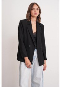 Resim Mixray 4516 Kadın Bezayağı Blazer Ceket Siyah 
