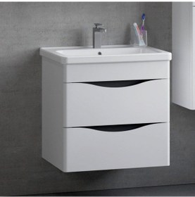 Resim Denko İdea 60 Cm Mdf Abeyaz Banyo Dolabı Alt Modül Ve Seramik Lavabo Beyaz 