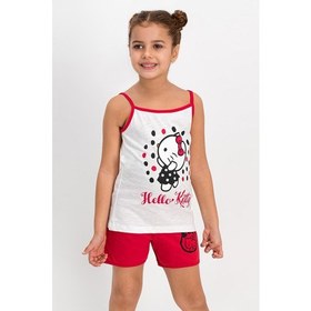 Resim Hello Kitty Lisanslı Krem Kız Çocuk Şort Takım 