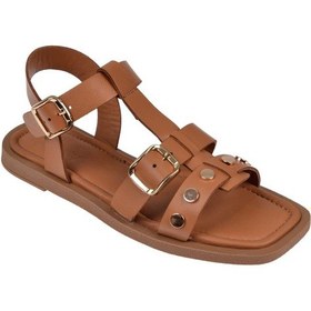 Resim Beety Hakiki Deri Düz Taban Kadın Sandalet Bee-m270 Taba Taba 