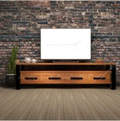 Resim deryawood Raweyn Masif Ağaç Çekmeceli Tv Sehpası Ceviz 260cm*45cm*55 Cm 