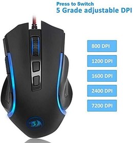 Resim Redragon M607 8 Düğmeli Oyun Faresi (R G B, 7200DPI) 