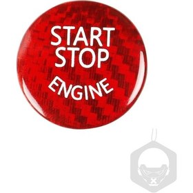 Resim Fortunelane Bmw E Serisi İçin Karbon Fiber Başlatma Düğmesi Yapışkanı - Kırmızı Renk 