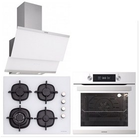 Resim Silverline BO6505W01 S5 - CS5429W01 - 3420 Classy 60 Beyaz Cam Ankastre Set 