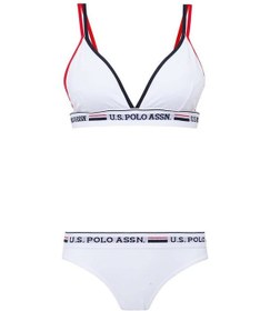 Resim U.S. Polo Assn. Kadın Beyaz Büstiyer Slip Takım 66254 Beyaz 