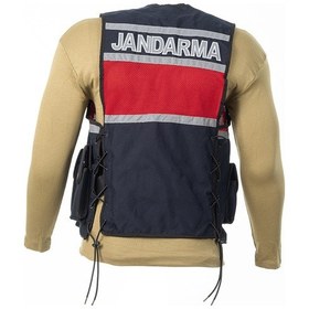 Resim Karcamp Jandarma Asayiş Reflektörlü Yazlık Yelek Kırmızı - Lacivert 