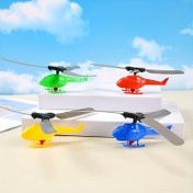 Resim Rastgele renkli plastik saplı çekme kordonlu helikopter seti - çocuklar için eğlenceli oyuncak, 3-8 metre uçabilir, zarif ve basit tasarım, tatil partileri ve doğum günü hediyeleri için mükemmel 