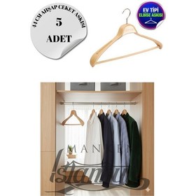 Resim Ceket Askısı 44 Cm Masif Ahşap Takım Elbise Kıyafet Askısı Ev Tipi 5 Adet Diğer 