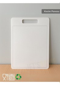 Resim Düz Kesim Panosu Doğruma Tahtası Salata Meyve Kesme Tahtası 31x22 Cm Şeffaf 