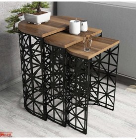 Resim Variant Stil 3 Lü Zigon Sehpa - Ceviz 