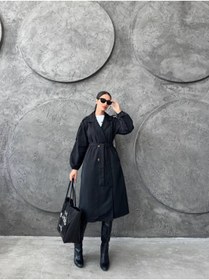 Resim mass fashion Kadın Kuşaklı Cep Detaylı Trençkot 