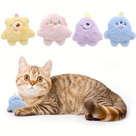 Resim 1 adet Karikatür Elf Tasarımı Pet Peluş Oyuncak Çiğneme Dayanıklı Kedi Oyuncak Kedi ve Köpek Etkileşimli Malzeme için 