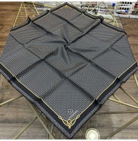 Resim Vissona Minik Motif Desenli %100 Twill İpek Eşarp - 60960 Siyah - 01 