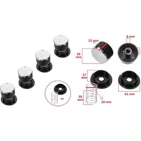 Resim Universal Siyah Luxell Fırın Ocak Şofben Set Üstü Ocak Düğmesi 1 Li Takım 