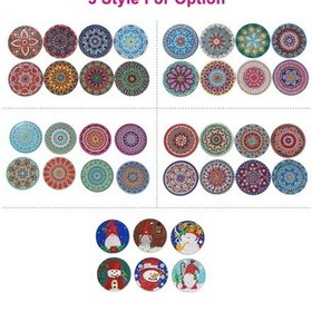 Resim Novahub El Yapımı Ahşap Bardak Altlığı Seti - 6 Parça, Renkli Elmas Baskılı, Hediye Ve Dekorasyon İçin Çok Renkli 