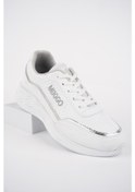 Resim Muggo Happy Garantili Kadın Ortopedik Günlük Bağcıklı Şık Rahat Sneaker Spor Ayakkabı 001 