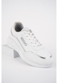 Resim Muggo Happy Garantili Kadın Ortopedik Günlük Bağcıklı Şık Rahat Sneaker Spor Ayakkabı 001 