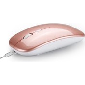 Resim Hxsj M90 İkili Mod Kablosuz Fare Bt5.0 2.4g Optik Fare Ergonomik Şarj Edilebilir Fare 1600dpı Gül Altın 001 