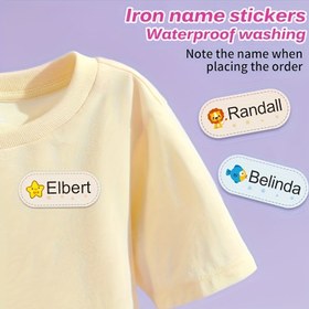 Resim Kişiselleştirilebilir Ütüyle Yapışan Kumaş Etiketler - Çocuğunuzun Adıyla Kişiselleştirilmiş Giysi Etiketleri, Yüksek Kalite & Yıkanabilir - Çocuk Kıyafetleri, Kreşi, Okul, Çamaşır İçin Kolay Uygulama - Kişisel Bilgisayarlar ve Yazıcılarla Uyumlu - Günlük Kullanım için Dayanıklı, Eğlenceli Tasarım, Uzun Ömürlü Malzeme, Okul Çocukları için Giyim Tanımlayıcıları 