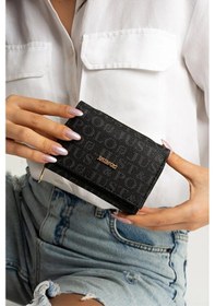 Resim Just Polo Kadın Bol Kartlık Ve Kağıt Para Bölmeli Bölmeli Fermuarlı & Kapaklı Cüzdan Shopper Siyah 